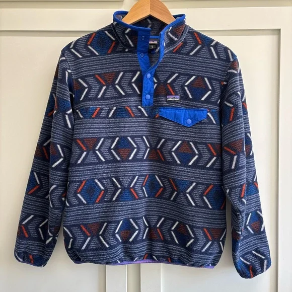 Youth Patagonia Synchilla Snap T Fleece Jacket XL 14 Pullover Aztec Southwest - Picture 5 of 10